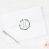 Letter U Monogram Aangepaste Naam Minimalistische  Ronde Sticker (Envelop)