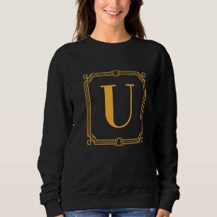 Letter U Monogram Alfabet U Initiaal Geometrisch D Trui