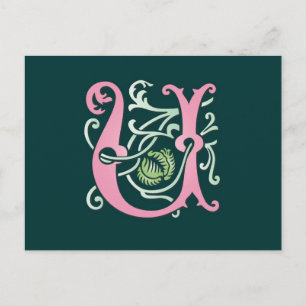 Letter U Monogram Briefkaart