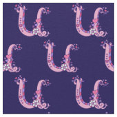 Letter U monogram decoratieve tekst aangepaste tek Stof (Close Up)