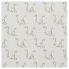 Letter U monogram decoratieve tekst aangepaste tek Stof