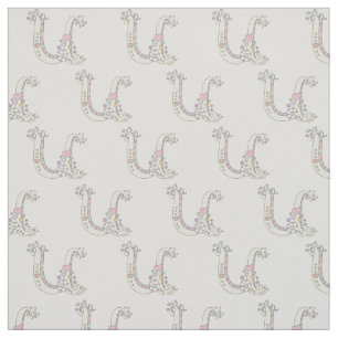 Letter U monogram decoratieve tekst aangepaste tek Stof