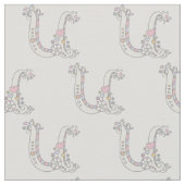 Letter U monogram decoratieve tekst aangepaste tek Stof (Close Up)