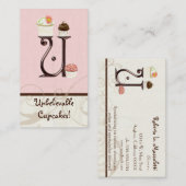 Letter U Monogram Dessert Bakkerij Visitekaartjes (Voorkant / Achterkant)