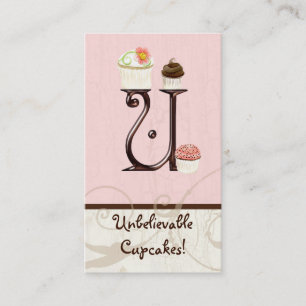 Letter U Monogram Dessert Bakkerij Visitekaartjes