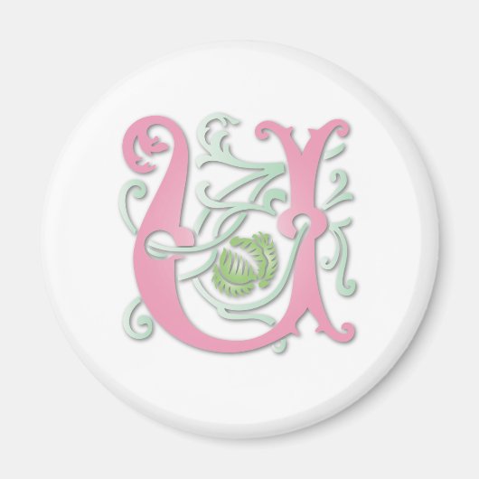 Letter U Monogram Magneet (Voorkant)