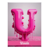 Letter U, Monogram U - Customizable Name Poster  (Voorkant)