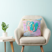 Letter U Monogram Waterverf Cute Mermaid Nursery Kussen (Stoel)