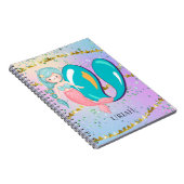 Letter U Monogram Waterverf Cute Mermaid Nursery Notitieboek (Rechterzijde)