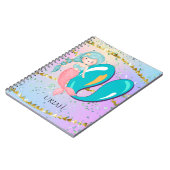 Letter U Monogram Waterverf Cute Mermaid Nursery Notitieboek (Linkerzijde)