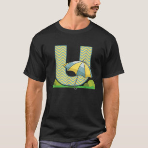 Letter U Paraplu Alfabet Achternaam Vowel Initiaal T-shirt