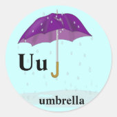 Letter U paraplu Stickers (Voorkant)
