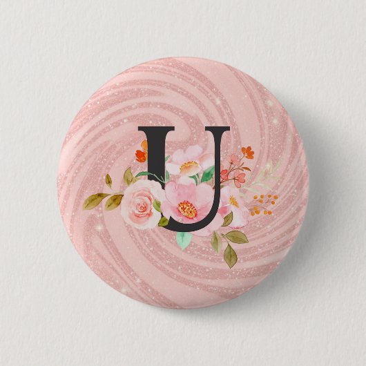 Letter U Ronde Button 5,7 Cm (Voorkant)