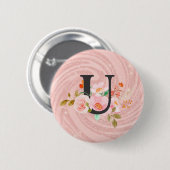 Letter U Ronde Button 5,7 Cm (Voorkant /achterkant)
