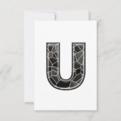 Letter U Stenen Muur Uitnodigingen (Voorkant)
