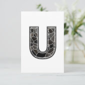 Letter U Stenen Muur Uitnodigingen (Staand voorkant)