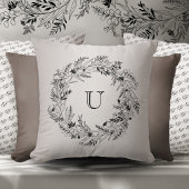 Letter U Urban Botanische Gouden Monogram Kussen