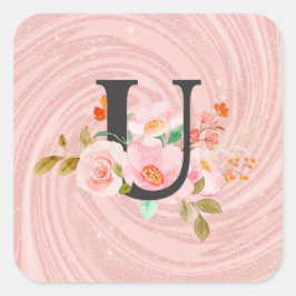 Letter U Vierkante Sticker