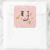 Letter U Vierkante Sticker (Tas)