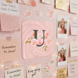 Letter U Vierkante Sticker