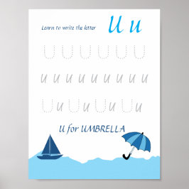 Letter U Volgen Poster voor Kinderen