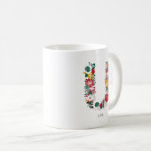 Letter U | Whimsical Floral Letter Monogram I Mok (Voorkant rechts)