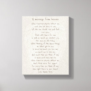 Letter uit de hemel - In Loving Memory Heaven Poem Canvas Afdruk