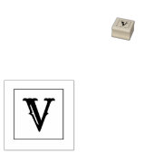 Letter V 1 inch rubberen stempel (Gestempeld)