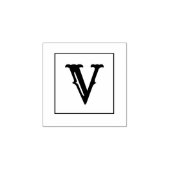 Letter V 1 inch rubberen stempel (Afrduk)
