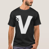 Letter V Alphabet Initiaal Monogram T-shirt (Voorkant)