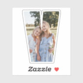 Letter V Alphabet & Photo Custom-Cut Vinyl Sticker (Vel)