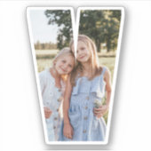 Letter V Alphabet & Photo Custom-Cut Vinyl Sticker (Voorkant)