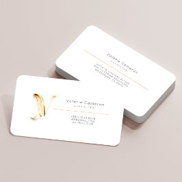 Letter V Calligrafie Gold/Black Gradient Monogram Visitekaartje