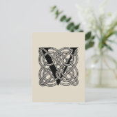 Letter V  Celtic Knot Monogram Briefkaart (Staand voorkant)