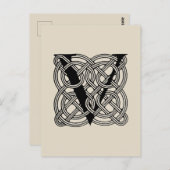 Letter V  Celtic Knot Monogram Briefkaart (Voorkant / Achterkant)