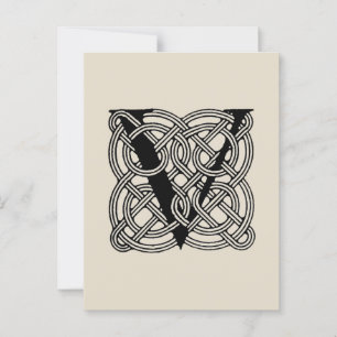Letter V  Celtic Knot Monogram Briefkaart