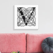 Letter V  Celtic Knot Monogram Canvas Afdruk (Insitu (Woonkamer))