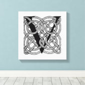 Letter V  Celtic Knot Monogram Canvas Afdruk (Insitu (Houten vloer))