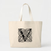 Letter V  Celtic Knot Monogram Grote Tote Bag (Voorkant)