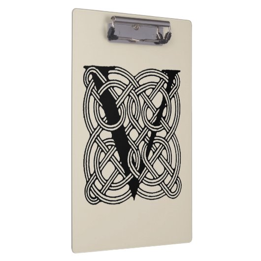 Letter V  Celtic Knot Monogram Klembord (Rechts)