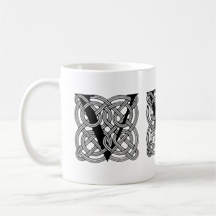 Letter V Celtic Knot Monogram Koffiemok