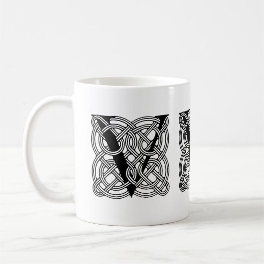 Letter V Celtic Knot Monogram Koffiemok (Links)