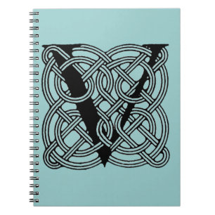 Letter V  Celtic Knot Monogram Notitieboek