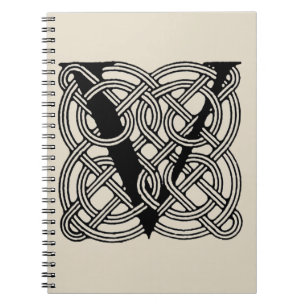 Letter V  Celtic Knot Monogram Notitieboek