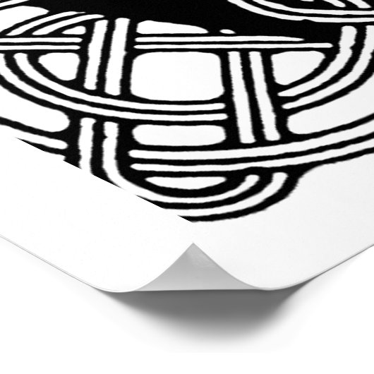 Letter V  Celtic Knot Monogram Poster (Hoek)