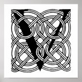 Letter V  Celtic Knot Monogram Poster (Voorkant)
