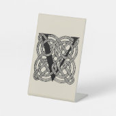 Letter V  Celtic Knot Monogram Reclamebord Met Voetstuk (Voorkant)