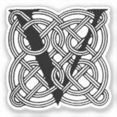 Letter V  Celtic Knot Monogram Sticker (Voorkant)