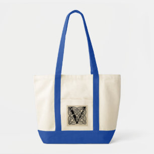 Letter V Celtic Knot Monogram Tote Bag