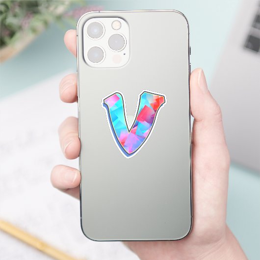 Letter V -  Color Mix Sticker (Telefoon)